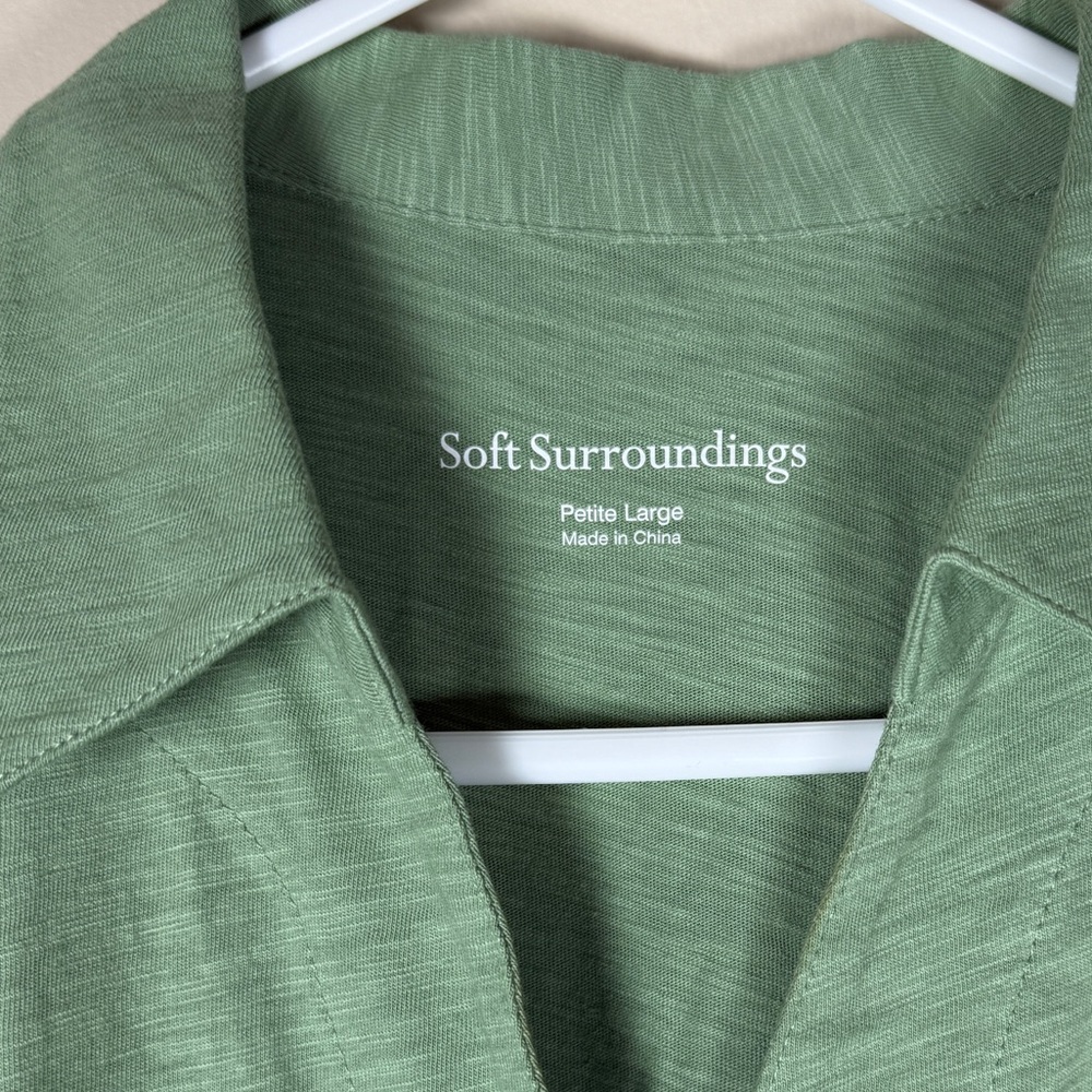 Soft Surroundings Danielle ¾ Sleeve Cotton Maxi Dress Size LP Teacher Office - Picture 10 of 16